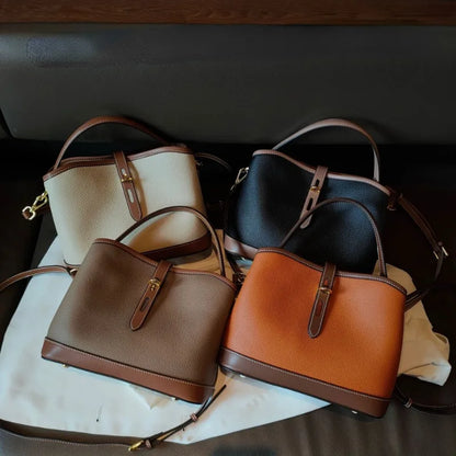 Korean Chic Simple Casual Purses Niche Designer All-match Large Capacity Bucket Bag 2024 New Commuter Shopper Travel Bags