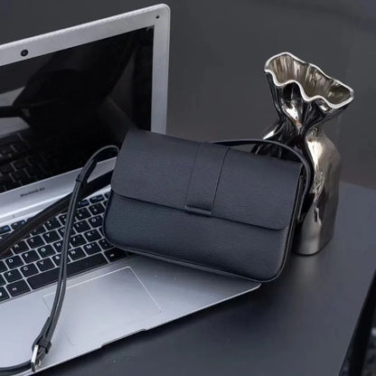 Korean Chic Simple Genuine Leather Women Bags Minority Commuter All-match Crossbody Shoulder Bag 2024 New Casual Purses Clutch
