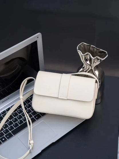 Korean Chic Simple Genuine Leather Women Bags Minority Commuter All-match Crossbody Shoulder Bag 2024 New Casual Purses Clutch