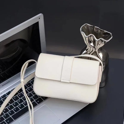 Korean Chic Simple Genuine Leather Women Bags Minority Commuter All-match Crossbody Shoulder Bag 2024 New Casual Purses Clutch