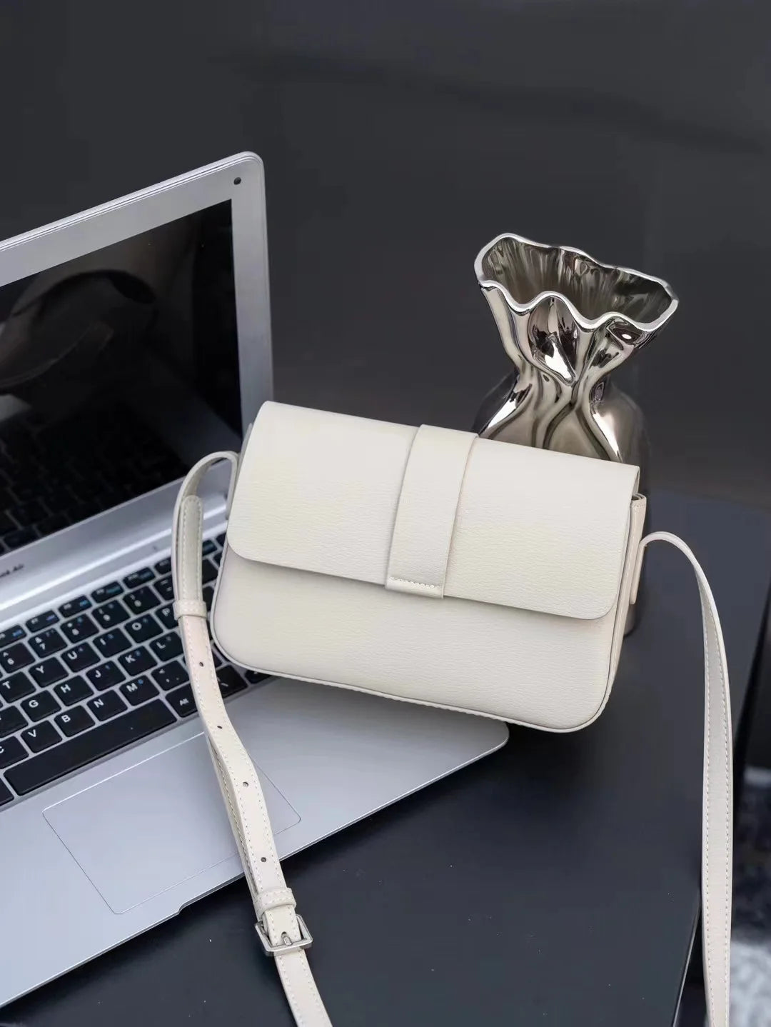 Korean Chic Simple Genuine Leather Women Bags Minority Commuter All-match Crossbody Shoulder Bag 2024 New Casual Purses Clutch
