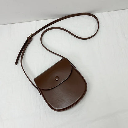 Korean Chic Simple Solid Crossbody Shoulder Bag Casual All-match Phone Bag 2024 New Fresh PU Leather Light Luxury Bolsas Mujer