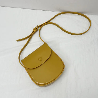 Korean Chic Simple Solid Crossbody Shoulder Bag Casual All-match Phone Bag 2024 New Fresh PU Leather Light Luxury Bolsas Mujer