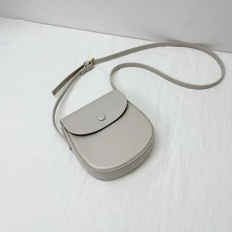 Korean Chic Simple Solid Crossbody Shoulder Bag Casual All-match Phone Bag 2024 New Fresh PU Leather Light Luxury Bolsas Mujer