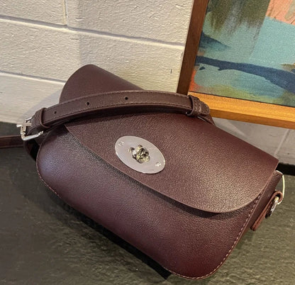 Korean Chic Simple Solid Crossbody Shoulder Bag Women Vintage Elegant Genuine Leather Handbags Female Commuter Purses Bolsa