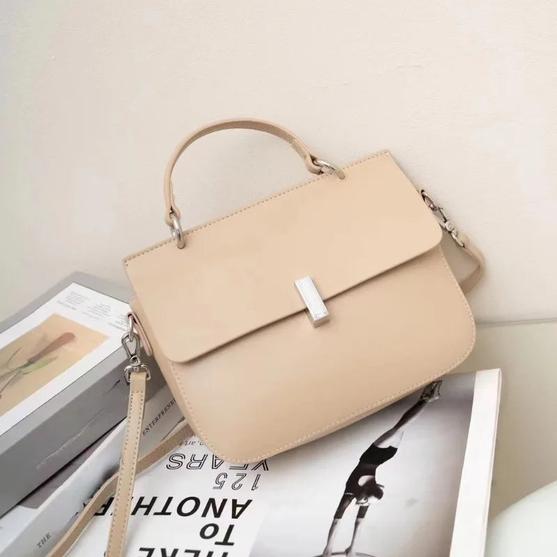 Korean Chic Simple Solid One Shoulder Crossbody Bags Women Commuter Elegant Handbags Female Fashion All-match Tote Purse Clutch