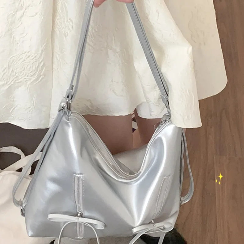 Korean Chic Sweet Bow Shoulder Bags Commuter Casual Shopping Travel Large Capacity Women Tote All-match Niche Purses Handbags