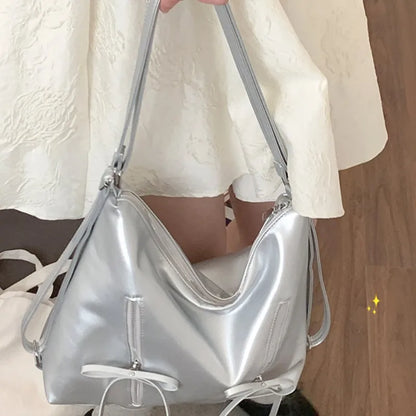 Korean Chic Sweet Bow Shoulder Bags Commuter Casual Shopping Travel Large Capacity Women Tote All-match Niche Purses Handbags