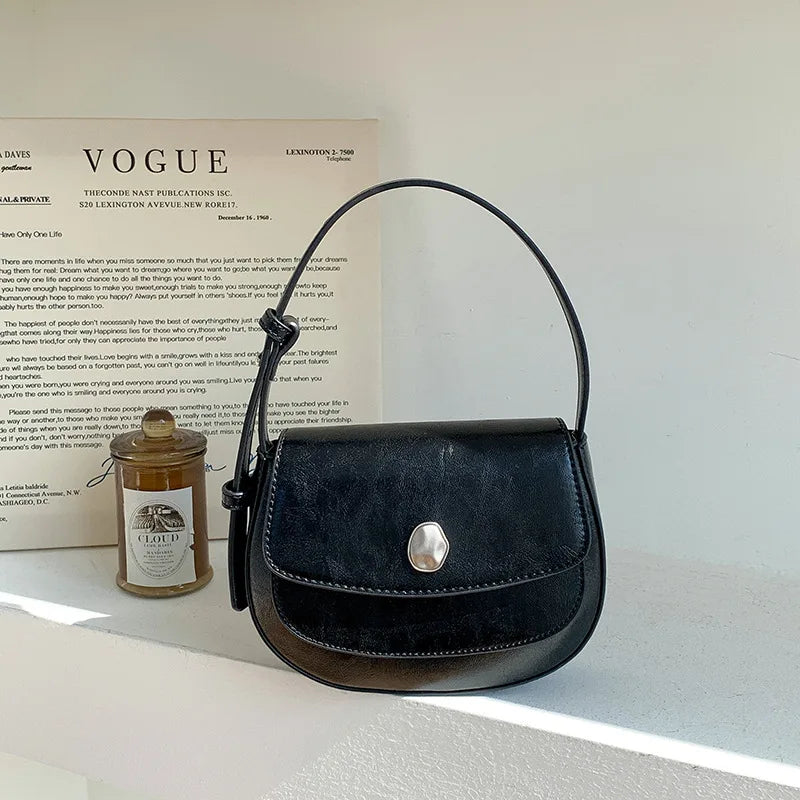 Korean Chic Vintage Underarm Shoulder Bag Casual Commuter All-match Handbags Female Niche Designer Light Luxury Bolsas Mujer