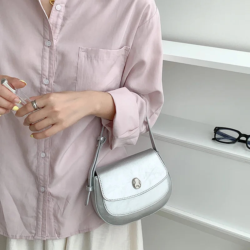 Korean Chic Vintage Underarm Shoulder Bag Casual Commuter All-match Handbags Female Niche Designer Light Luxury Bolsas Mujer