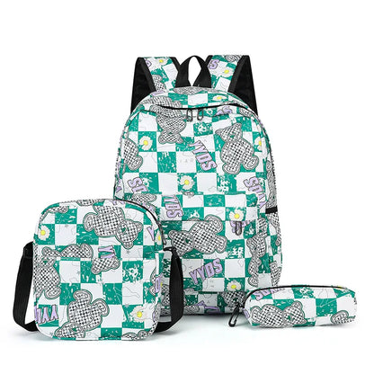 Korean Cute Women Large Backpack Female Japanese High School bag set College Lady Laptop Backpacks Kawaii Girl Travel Book Bags