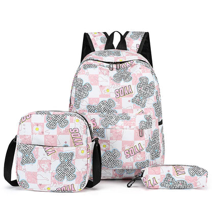 Korean Cute Women Large Backpack Female Japanese High School bag set College Lady Laptop Backpacks Kawaii Girl Travel Book Bags