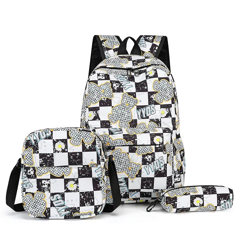 Korean Cute Women Large Backpack Female Japanese High School bag set College Lady Laptop Backpacks Kawaii Girl Travel Book Bags
