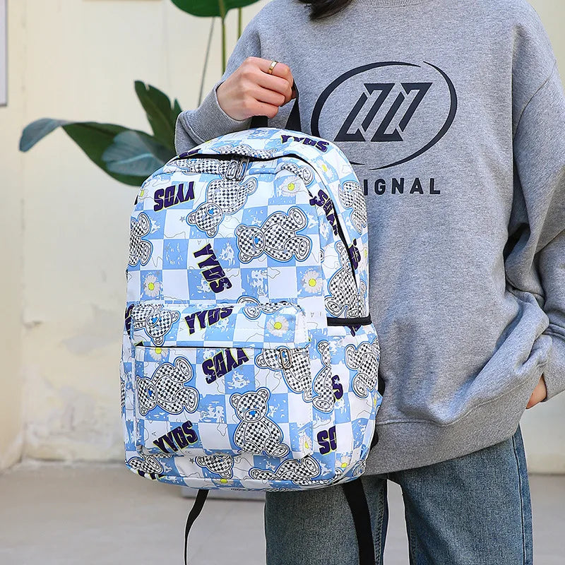 Korean Cute Women Large Backpack Female Japanese High School bag set College Lady Laptop Backpacks Kawaii Girl Travel Book Bags