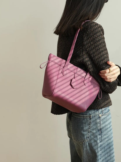 Korean Fashion Commuter Shoulder Bags Women Large Capacity Tote Bucket Bag Solid All-match Designer Luxury Handbags Purse Clutch