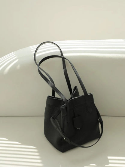 Korean Fashion Commuter Shoulder Bags Women Large Capacity Tote Bucket Bag Solid All-match Designer Luxury Handbags Purse Clutch
