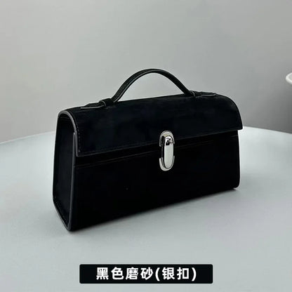 Korean Fashion Niche Vintage Suede Handbags Female Simple Elegant Commuter Purses Clutch 2024 New Luxury All-match Bolsas Mujer