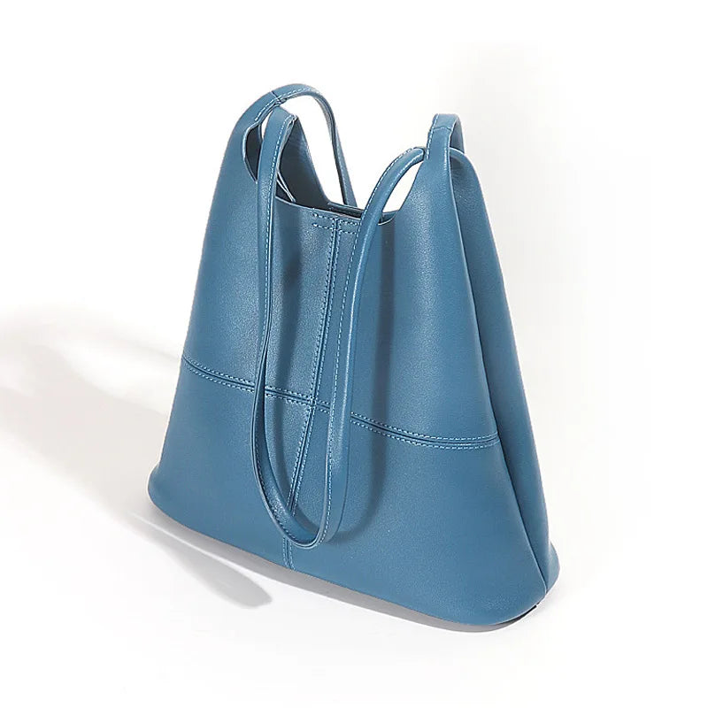 Korean Fashion Simple Casual Tote Bag Large Capacity Portable Shoulder Bags 2024 New All-match Handbags Female Purses Clutch