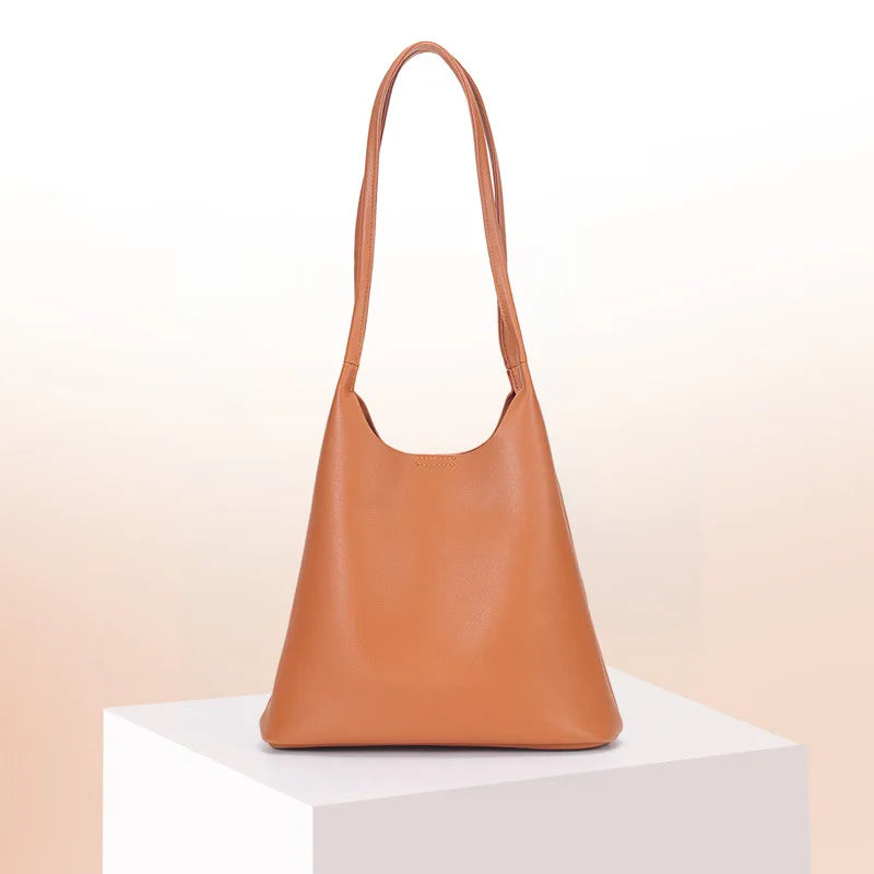 Korean Fashion Simple Casual Tote Bag Large Capacity Portable Shoulder Bags 2024 New All-match Handbags Female Purses Clutch