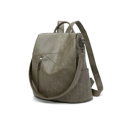 Korean Fashion Women's New PU Soft Leather Backpack Large-capacity Leisure Anti-theft Travel Shoulder Bag