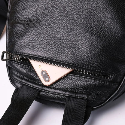 Korean Female Natural Leather Backpack Real Cowhide Ladies Bag High Quality Woman Black Bags School Women's Leather Backpacks