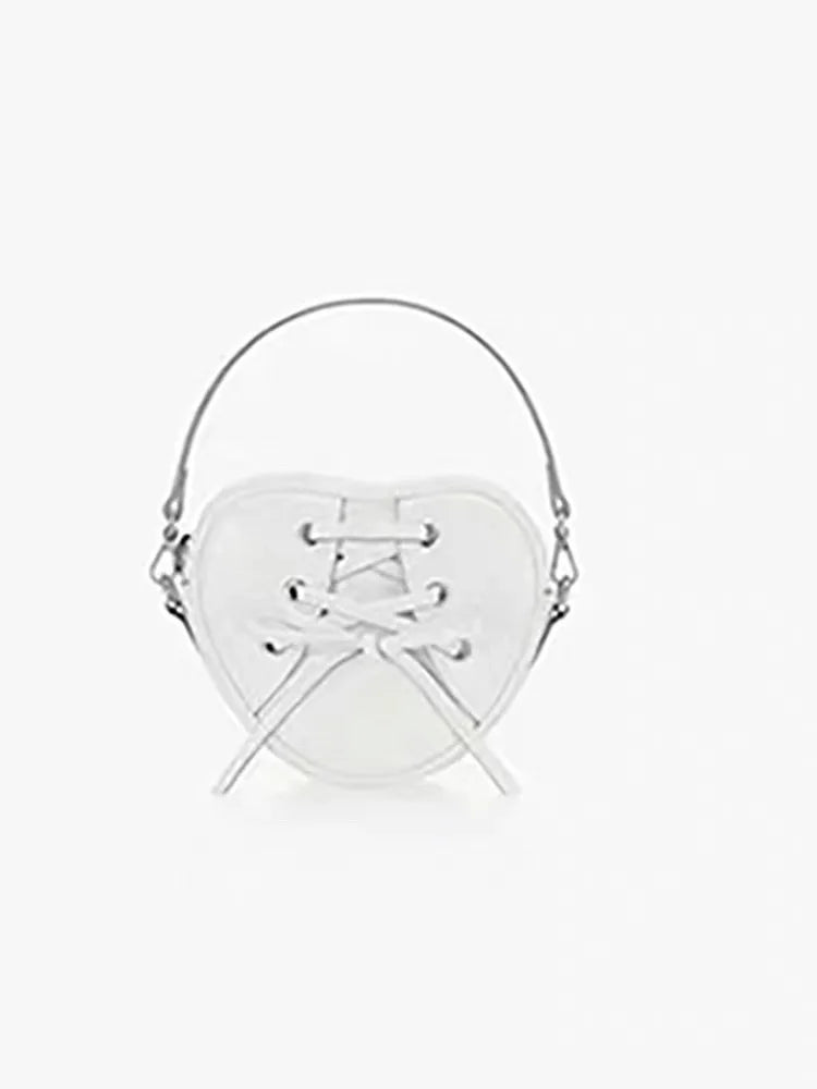 Korean Fresh Sweet Bow Love Heart Handbags Female Large Capacity Versatile Crossbody Shoulder Bags Y2k Aesthetic Purses Clutch