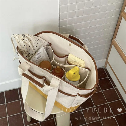 Korean Large Capacity Casual Versatile Crossbody Shoulder Bag Fashionable Lightweight Canvas Handbag For Women