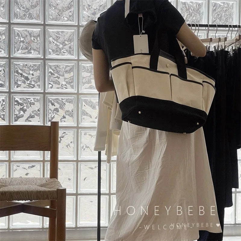 Korean Large Capacity Casual Versatile Crossbody Shoulder Bag Fashionable Lightweight Canvas Handbag For Women
