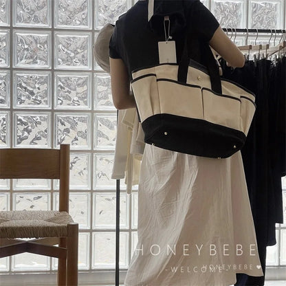 Korean Large Capacity Casual Versatile Crossbody Shoulder Bag Fashionable Lightweight Canvas Handbag For Women