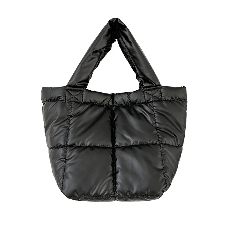 Korean Minority Designer Fashion Down Shopping Bag Solid All-match Large Capacity Casual Commuter Purses Clutch Chic Bolsas
