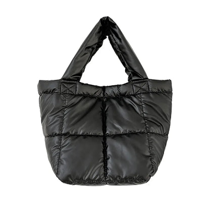 Korean Minority Designer Fashion Down Shopping Bag Solid All-match Large Capacity Casual Commuter Purses Clutch Chic Bolsas