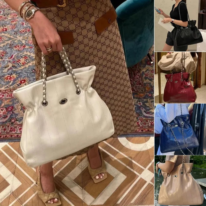 Korean New Fashion Large Capacity Chains Shoulder Bags Autumn Winter All-match Portable Tote Bag 2024 New Luxury Handbags Female