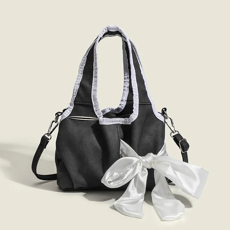 Korean Niche Design Street Bow Decoration Women Totes Casual All-match Large Capacity Shoulder Bags 2024 New Chic Handbags