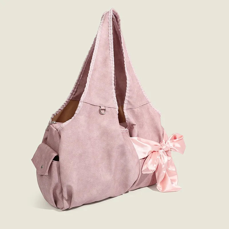 Korean Niche Design Street Bow Decoration Women Totes Casual All-match Large Capacity Shoulder Bags 2024 New Chic Handbags