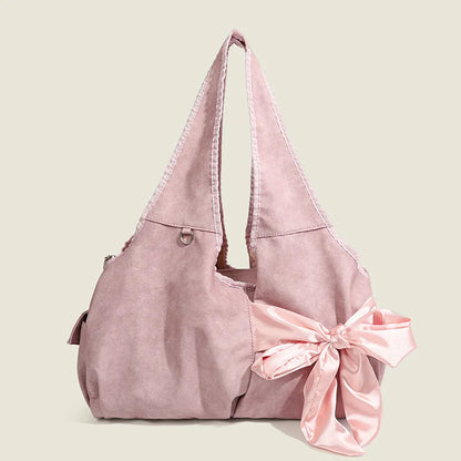 Korean Niche Design Street Bow Decoration Women Totes Casual All-match Large Capacity Shoulder Bags 2024 New Chic Handbags