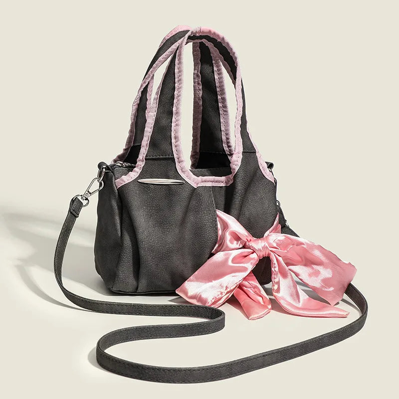 Korean Niche Design Street Bow Decoration Women Totes Casual All-match Large Capacity Shoulder Bags 2024 New Chic Handbags