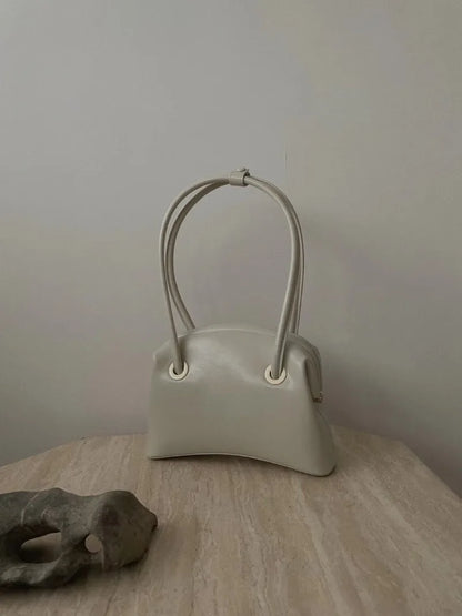 Korean Niche Design Underarm Bag Vintage Oil Wax Cowhide Shoulder Bags Large Capacity Commuter Handbags Female Luxury Bolsos