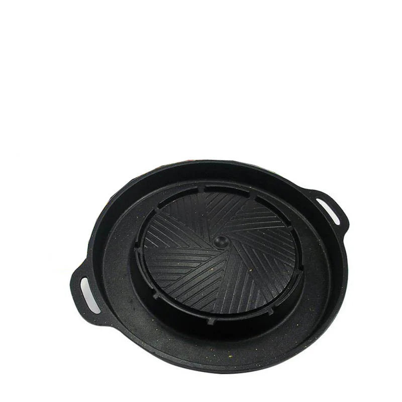 Korean Round BBQ Grill Pans Hotpot Shabu One Pot Smokeless  Barbecue Grill Hotpot Non Stick Aluminum Kitchen Cooking Tools