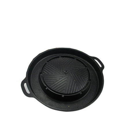 Korean Round BBQ Grill Pans Hotpot Shabu One Pot Smokeless  Barbecue Grill Hotpot Non Stick Aluminum Kitchen Cooking Tools
