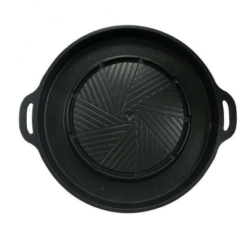 Korean Round BBQ Grill Pans Hotpot Shabu One Pot Smokeless  Barbecue Grill Hotpot Non Stick Aluminum Kitchen Cooking Tools
