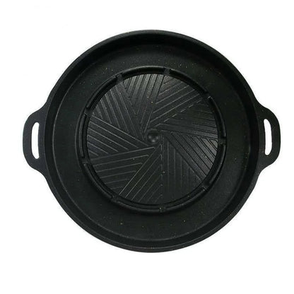 Korean Round BBQ Grill Pans Hotpot Shabu One Pot Smokeless  Barbecue Grill Hotpot Non Stick Aluminum Kitchen Cooking Tools