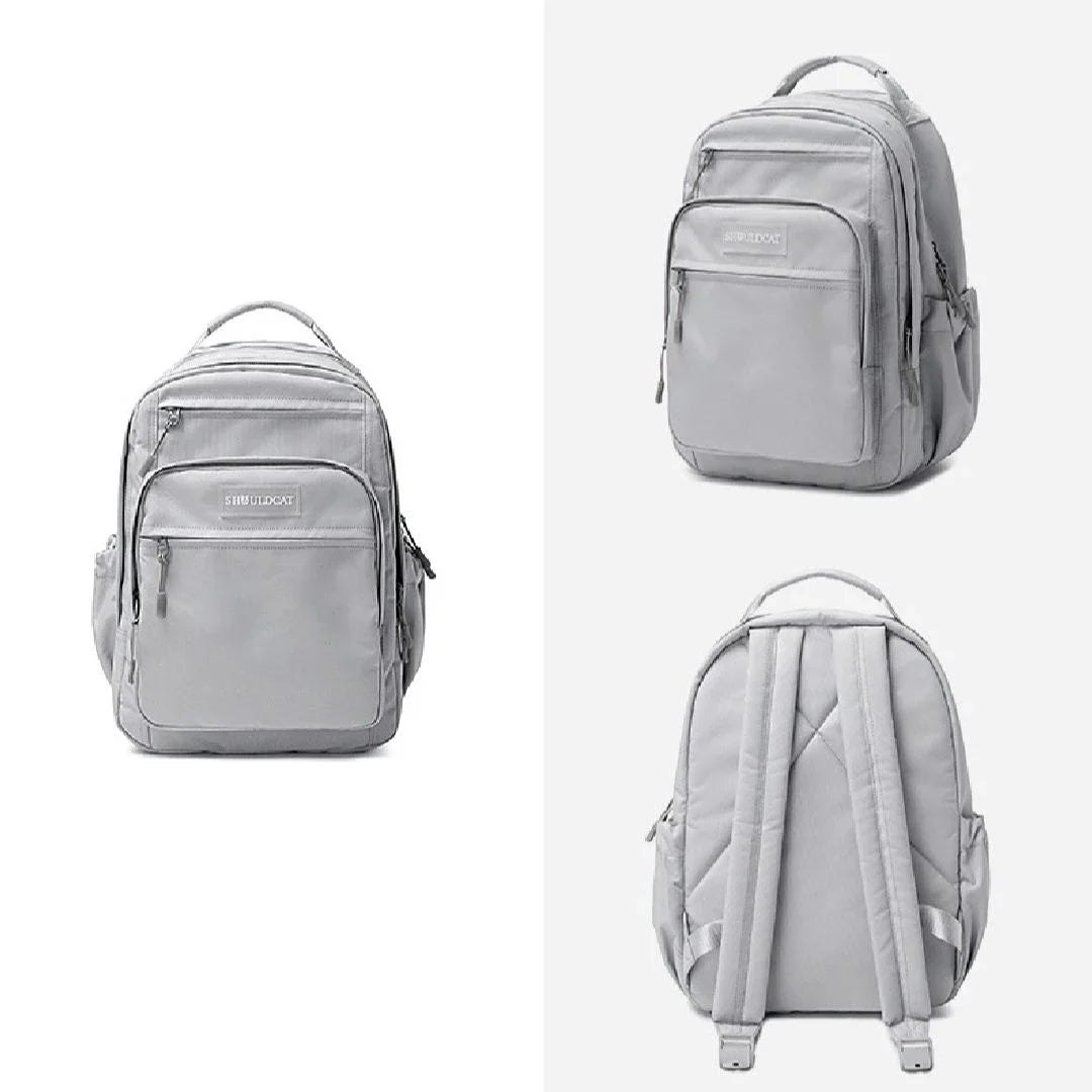 Korean Simple Fashion Backpack Men and Women Travel Solid Color Polyester Waterproof Student Schoolbag Laptop Bag High Quality