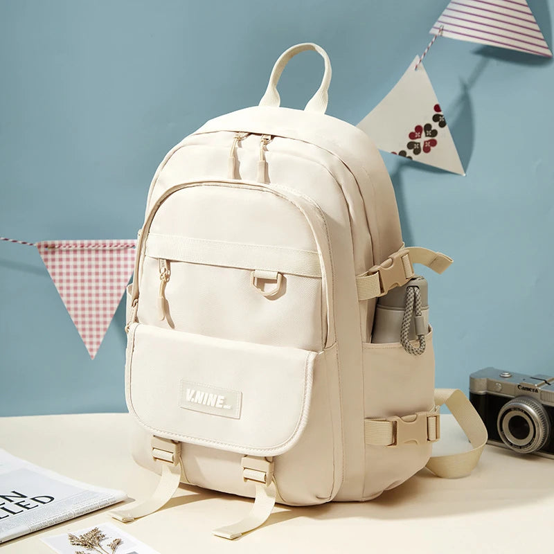 Korean Style Backpack Multifunction Double Zipper Women Backpack For Girls Teenager Japanese Students Laptop School Bags