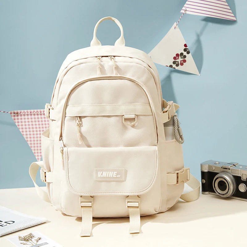 Korean Style Backpack Multifunction Double Zipper Women Backpack For Girls Teenager Japanese Students Laptop School Bags