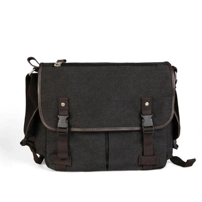 Korean Style Canvas Men's Shoulder Casual Messenger Large Capacity Student Crossbody Bag Fashion Male Briefcase