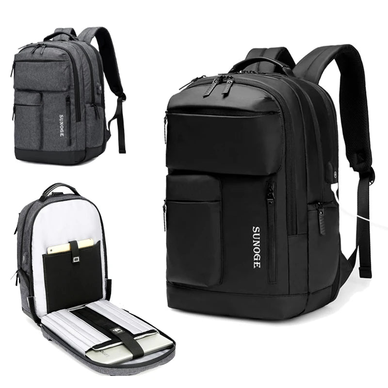 Korean Style Female Bags Men's Fashion Laptop Backpack USB Port Back Pack Leisure Teenage Office Work Multifunctional School Bag