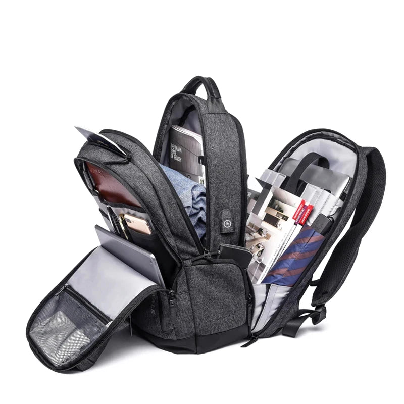 Korean Style Female Bags Men's Fashion Laptop Backpack USB Port Back Pack Leisure Teenage Office Work Multifunctional School Bag