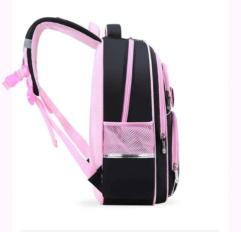 Korean Style Girls Backpacks Primary School Bag Kids Satchels PU Leather Cute Cat Orthopaedic Waterproof Backpack Child Knapsack
