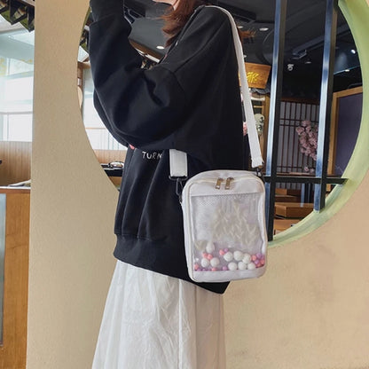 Korean Style Messenger Bag for Women JK Shoulder Bag Girl Clear Crossbody Bag