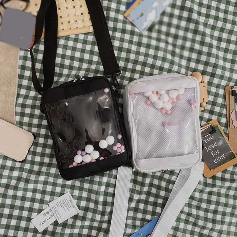 Korean Style Messenger Bag for Women JK Shoulder Bag Girl Clear Crossbody Bag